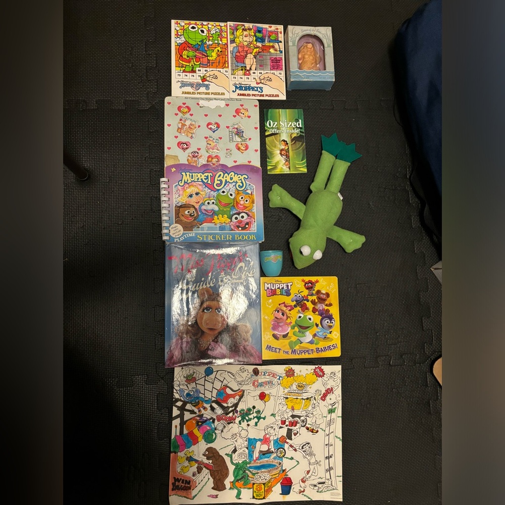 Muppet Babies lot Miss Piggy Kermit Vintage Muppets Frog Plush